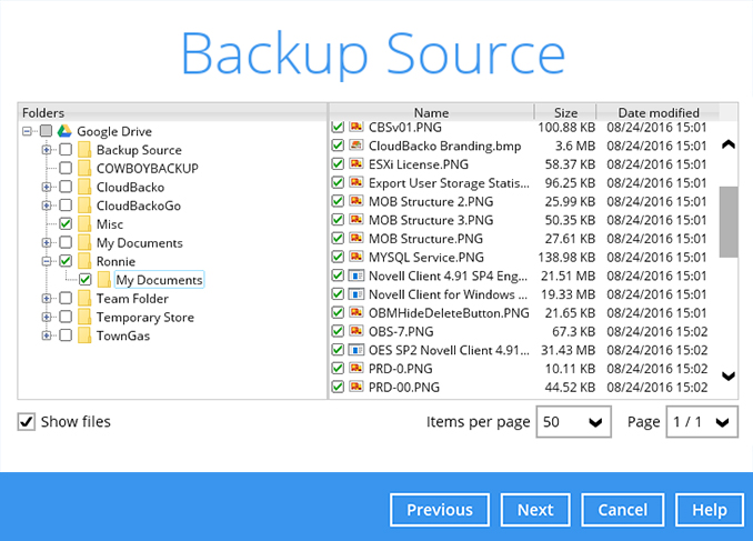 How to create a Google Drive cloud file backup
