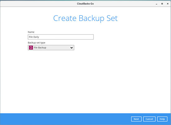 3. Select the Backup Set Type “MS SQL Server Backup”.