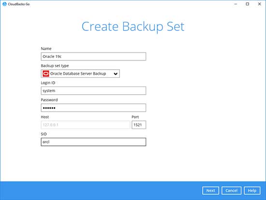 4. Enter the backup set name, i.e. MS SQL Server (daily). Next select the backup mode, i.e. VSS. Then enter the MS SQL Server login details. Click “Next” to continue.