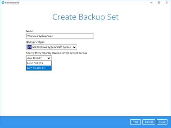 4. Enter the backup set name, i.e. MS SQL Server (daily). Next select the backup mode, i.e. VSS. Then enter the MS SQL Server login details. Click “Next” to continue.