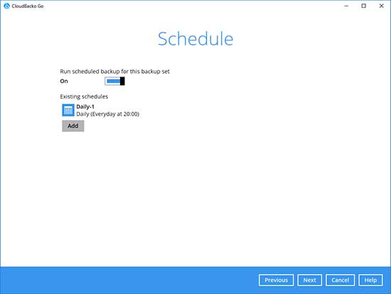 3. Select the Backup Set Type “MS SQL Server Backup”.