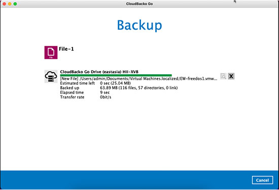 6. Select a storage destination, i.e. CloudBacko Drive. Click “OK” to continue.