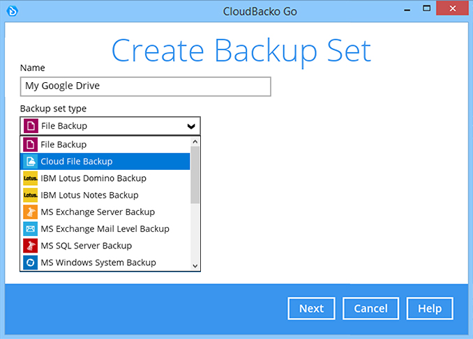 How to create a Google Drive cloud file backup