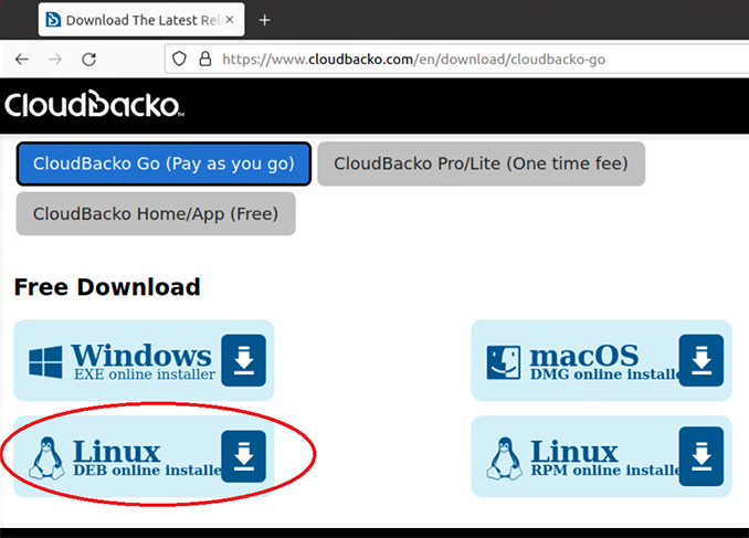 Install CloudBacko to Linux by DEB