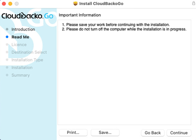 Install CloudBacko to macOS