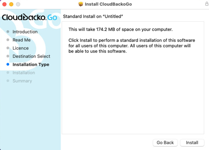 Install CloudBacko to macOS