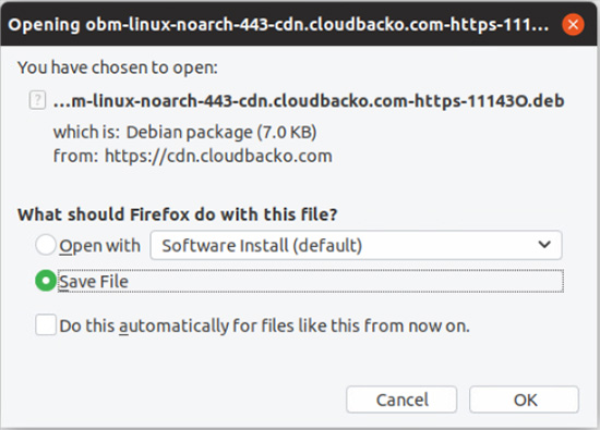 Download Cloudbacko installer