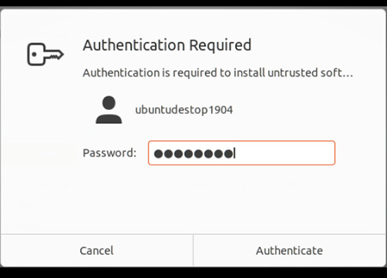 enter password