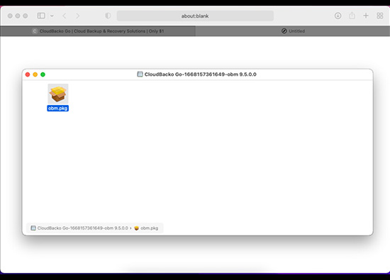 打开Cloudbacko macOS安装程序