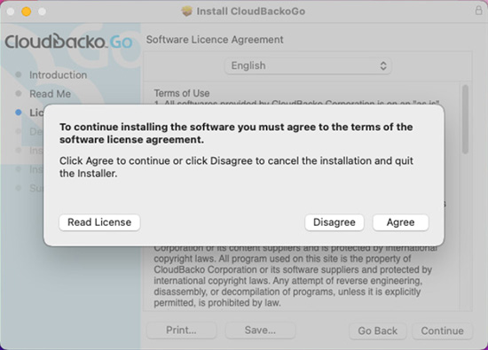 Accept license agreement