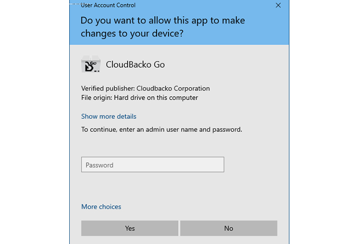 Download Cloudbacko Windows installer