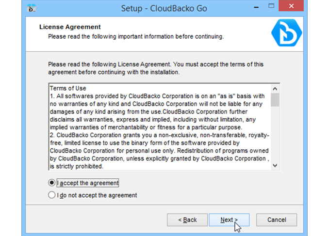 Download Cloudbacko Windows installer