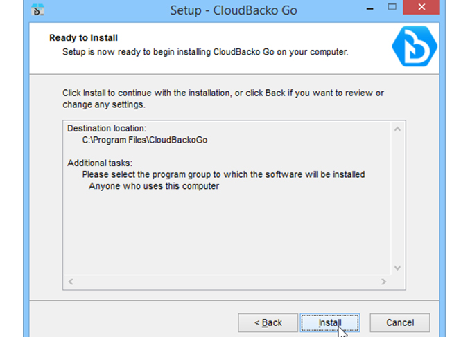 Download Cloudbacko Windows installer