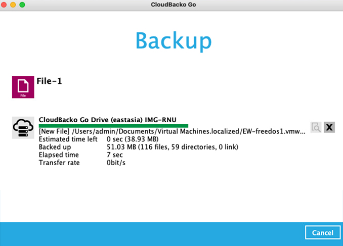 Perform a test backup - Install CloudBacko to macOS