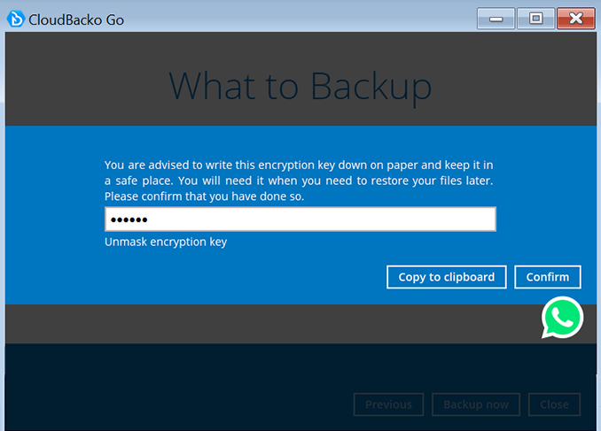 Perform a test backup - Download Cloudbacko Windows installer