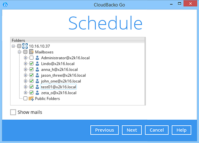 Microsoft Exchange Server (individual mail)